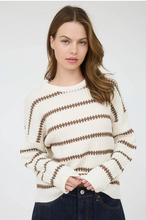 Load image into Gallery viewer, Striped Two Tone Knit Pullover - Cream

