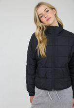Load image into Gallery viewer, Quilted Puffer Zipup Jacket - Black
