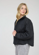 Load image into Gallery viewer, Quilted Puffer Zipup Jacket - Black
