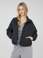 Load image into Gallery viewer, Quilted Puffer Zipup Jacket - Black
