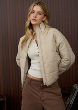 Load image into Gallery viewer, Quilted Puffer Zipup Jacket - Khaki
