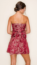 Load image into Gallery viewer, Embroidered Bow Back Mini Dress - Burgundy
