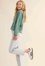 Load image into Gallery viewer, Crewneck Patch Seam Sweater Teal Green - Youth
