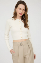 Load image into Gallery viewer, Button Down Rib Knit Cardigan - Cream
