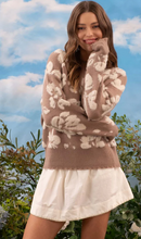 Load image into Gallery viewer, Floral Distressed Crewneck Sweater - Taupe
