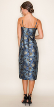 Load image into Gallery viewer, Floral Jacquard Midi Dress - Blue
