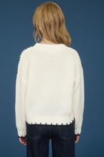 Load image into Gallery viewer, Contrast Stitch Cable Knit Sweater - White
