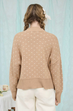 Load image into Gallery viewer, Heart Pattern Drop Shoulder Sweater - Khaki
