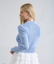 Load image into Gallery viewer, Collared Tie Front Cardigan - Blue
