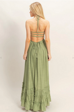 Load image into Gallery viewer, Smocked Halter Dress - Olive