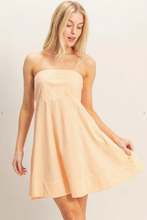 Load image into Gallery viewer, Striped Strapless A-Line Dress - Orange