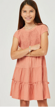 Load image into Gallery viewer, Textured Smcoked Dress Youth - Coral