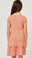 Load image into Gallery viewer, Textured Smcoked Dress Youth - Coral