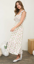 Load image into Gallery viewer, Floral Pattern Smocked Midi Dress - Pink Multi