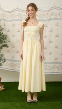 Load image into Gallery viewer, Mixed Media Midi Dress - Butter Yellow