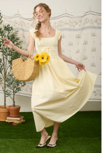 Load image into Gallery viewer, Mixed Media Midi Dress - Butter Yellow