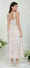 Load image into Gallery viewer, Floral Lace Trim Corset Midi Dress - Cream Multi