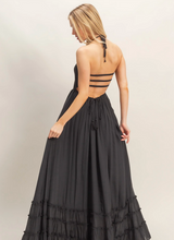 Load image into Gallery viewer, Smocked Halter Dress - Black