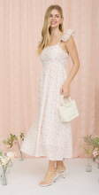 Load image into Gallery viewer, Floral Ruffle Strap Midi Dress - Blush