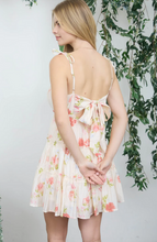 Load image into Gallery viewer, Floral Tiered Back-Tie Mini Dress - Light Pink/Multi