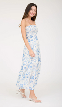 Load image into Gallery viewer, Motiff Smocked Strapless Midi Dress - Blue