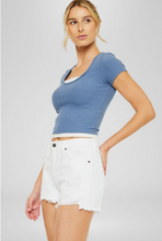 Load image into Gallery viewer, Frayed Denim Shorts - White