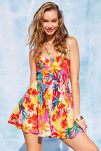 Load image into Gallery viewer, Floral Print Flowy Mini Dress - Red