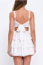 Load image into Gallery viewer, Tie Back Chiffon Layered Mini Dress - White