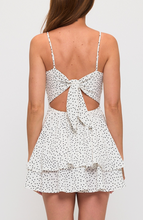 Load image into Gallery viewer, Tie Back Polkadot Mini Dress - Black/White