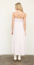 Load image into Gallery viewer, Stripe Shirred Empire Waist Midi Dress - Light Pink