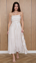 Load image into Gallery viewer, Strapless Pleated Mini Dress - Mocha