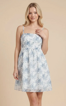 Load image into Gallery viewer, Back Bow Floral Mini Dress - Blue