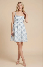 Load image into Gallery viewer, Back Bow Floral Mini Dress - Blue