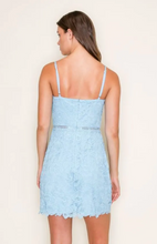 Load image into Gallery viewer, Crochet Lace Fabric Mini Dress - Light Blue