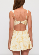 Load image into Gallery viewer, Pleated Bust Fit and Flare Mini Dress - Yellow