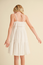 Load image into Gallery viewer, Lace Trim Dress White - Youth