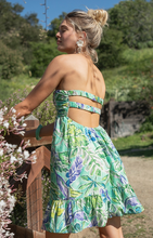 Load image into Gallery viewer, Strapless Botanical Mini Dress - Blue/Green