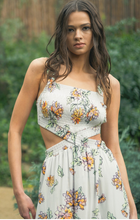 Load image into Gallery viewer, Floral Asymmetrical Maxi Dress - Silver/Multi