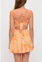 Load image into Gallery viewer, Hibiscus Tie Back Mini Dress - Orange