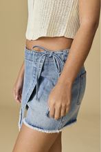 Load image into Gallery viewer, Tie Waist Skort - Light Denim