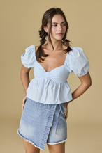 Load image into Gallery viewer, Tie Waist Skort - Light Denim