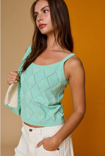 Load image into Gallery viewer, Diamond Knit Tank Top - Mint