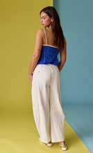 Load image into Gallery viewer, Floral Lace Trim Cami - Cobalt/White