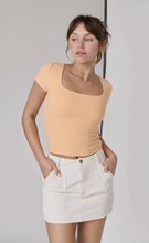 Load image into Gallery viewer, Slim Fit Squareneck Top - Orange