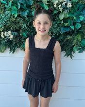 Load image into Gallery viewer, Seamless Floral Textured Tank Black - Youth