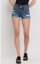 Load image into Gallery viewer, High Rise Double Button Denim Shorts