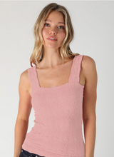Load image into Gallery viewer, Lace Textured Square Top- Icy Pink