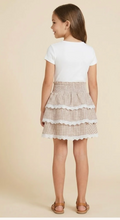 Load image into Gallery viewer, Lace Trim Gingham Skirt Taupe - Youth