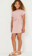 Load image into Gallery viewer, Striped Tie Waist T-Shirt Dress - Youth
