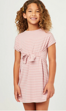 Load image into Gallery viewer, Striped Tie Waist T-Shirt Dress - Youth